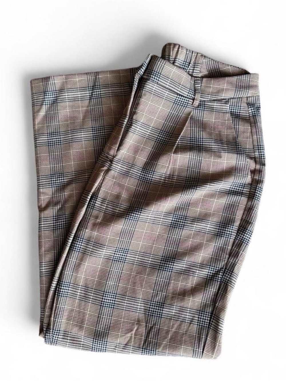 Old Navy Women's Straight Leg Plaid Pants - Beige, Black